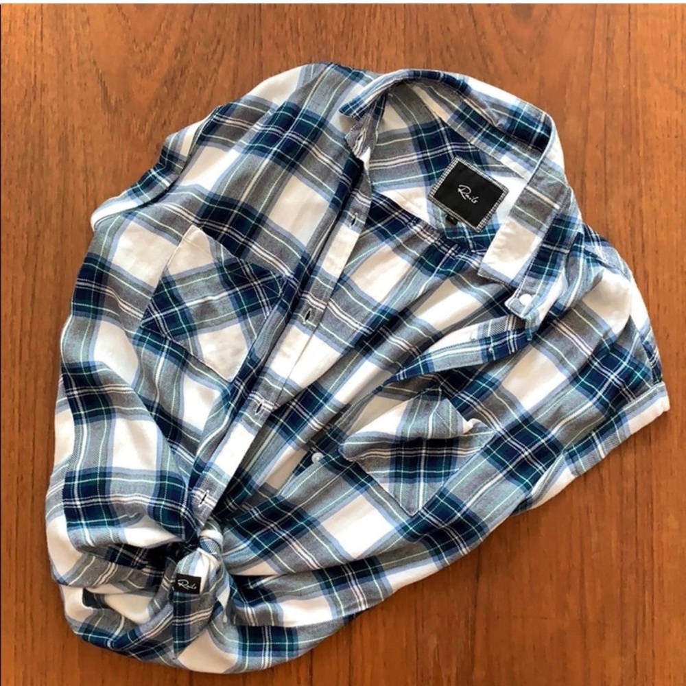 RAILS Plaid Flannel Cap Sleeve Button Down Shirt